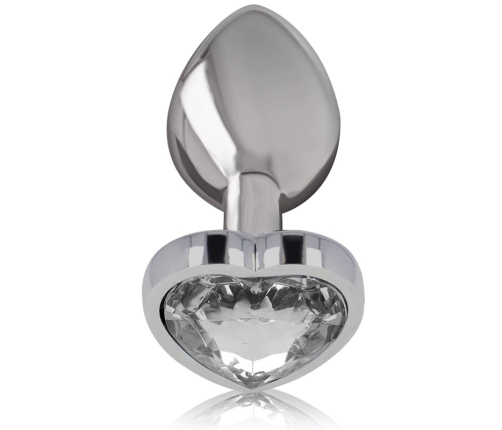 INTENSE White Heart Aluminum Metal Plug S - Decorative Crystal Base