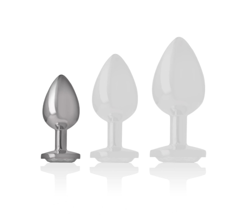 INTENSE White Heart Aluminum Metal Plug S - Decorative Crystal Base