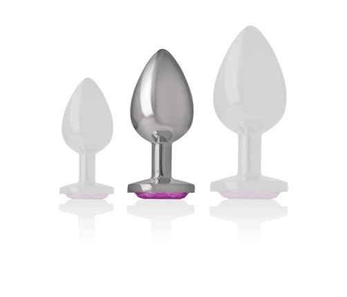 Intense Aluminum Metal Plug Pink Heart Medium - Elegant Jewel Accent