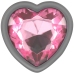Intense Aluminum Metal Plug Pink Heart Medium - Elegant Jewel Accent