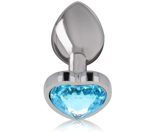 Intense Aluminum Metal Plug Blue Heart L - Elegant Jewel Design