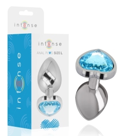 Intense Aluminum Metal Plug Blue Heart L - Elegant Jewel Design