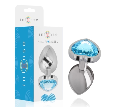 Intense Aluminum Metal Plug Blue Heart L - Elegant Jewel Design