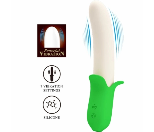Pretty Love Banana Knight Intimate Silicone Device 7 Modes Light Green