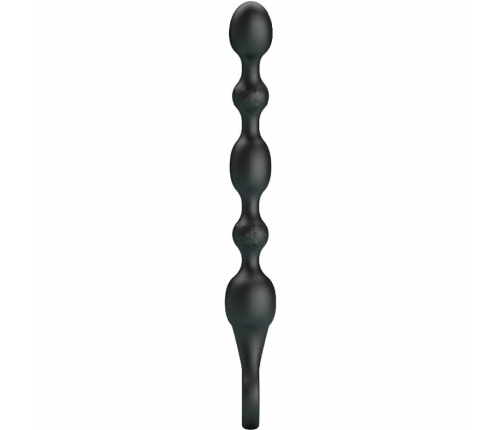 Pretty Love Van Silicone Rechargeable Anal Beads, 10 Modes, Black