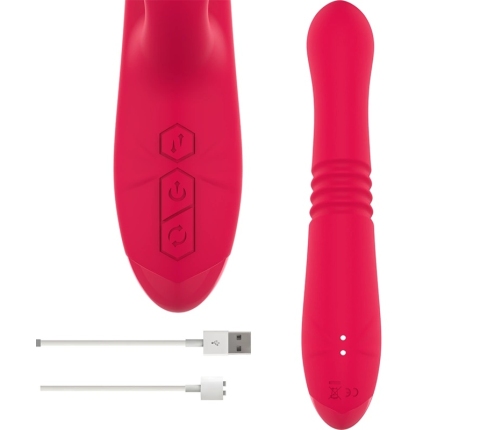 INTENSE DUA Rechargeable Up & Down Vibrator Red Multi-Function 24cm