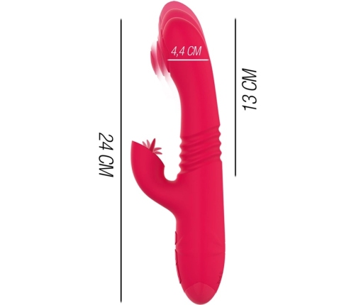 INTENSE DUA Rechargeable Up & Down Vibrator Red Multi-Function 24cm