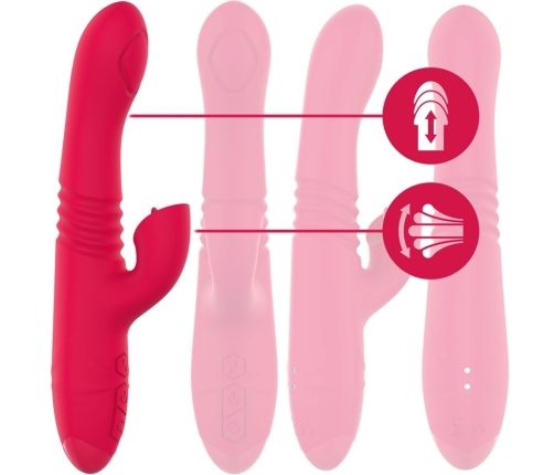 INTENSE DUA Rechargeable Up & Down Vibrator Red Multi-Function 24cm