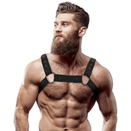 Fetish Submissive Attitude Adjustable Neoprene Chest Harness for Men Black