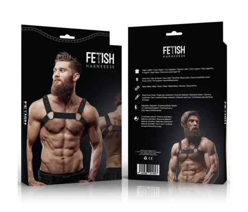 Fetish Submissive Attitude Adjustable Neoprene Chest Harness for Men Black