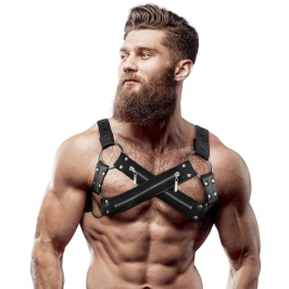 Fetish Submissive Attitude Bulldog Chest Harness Neoprene Adjustable Black