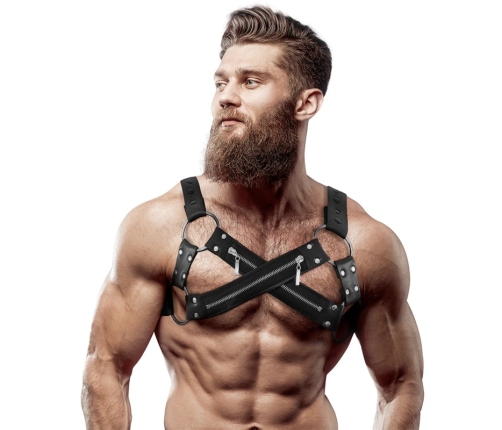 Fetish Submissive Attitude Bulldog Chest Harness Neoprene Adjustable Black