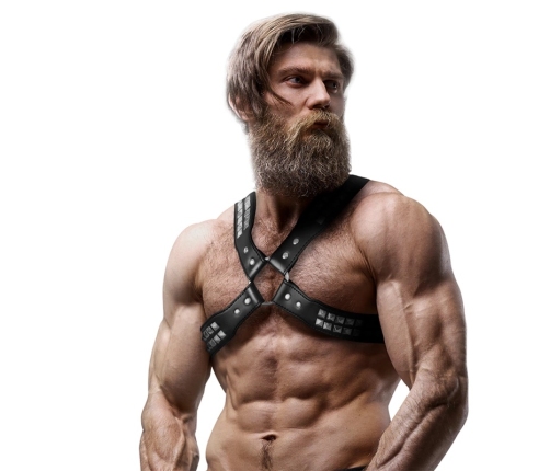 Fetish Submissive Attitude Men's Chest Harness Eco-Leather Adjustable Black