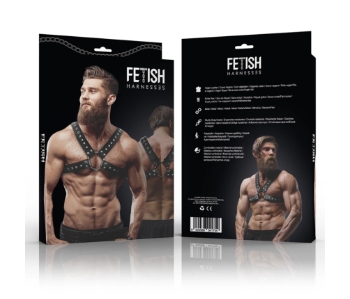 Fetish Submissive Attitude Men's Eco-Leather Chest Harness Studded, Adjustable