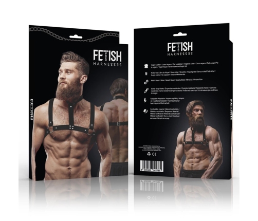 Fetish Submissive Attitude Adjustable Vegan Leather Chest Harness for Men