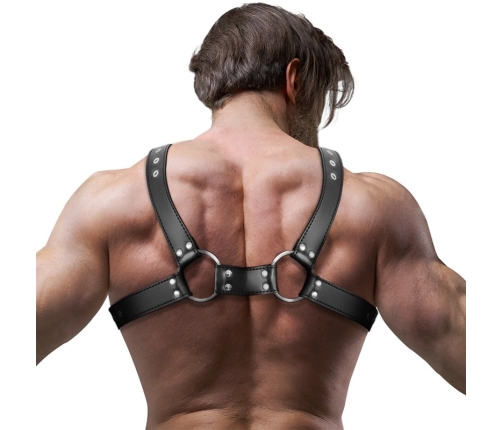 Fetish Submissive Attitude Bulldog Harness Adjustable Vegan Leather Black