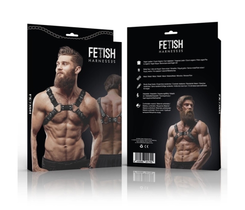 Fetish Submissive Attitude Bulldog Harness Adjustable Vegan Leather Black