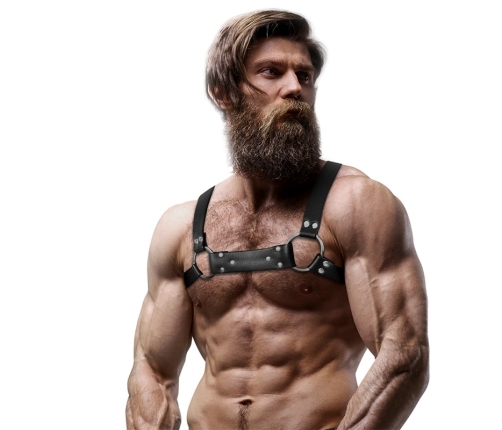 Fetish Submissive Attitude Men’s Eco-Leather Bulldog Chest Harness M/L