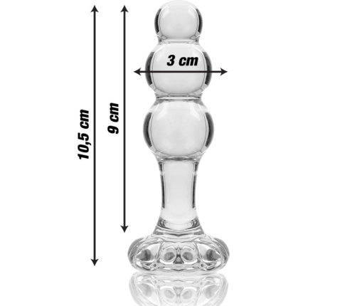 Ibiza Nebula Series Model 1 Intimate Glass Plug Clear 10.5 cm O 3 cm