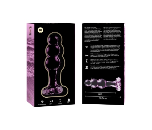 Ibiza Nebula Series Model 1 Intimate Glass Plug Pink 10.5cm Borosilicate