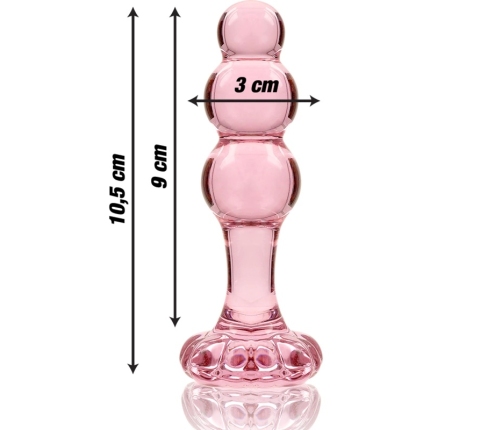 Ibiza Nebula Series Model 1 Intimate Glass Plug Pink 10.5cm Borosilicate