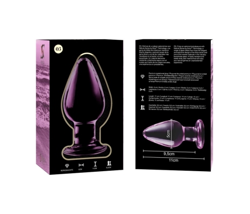NEBULA SERIES BY IBIZA - MODELO 3 PLUG CRISTAL ROSA 11 CM -O- 5 CM