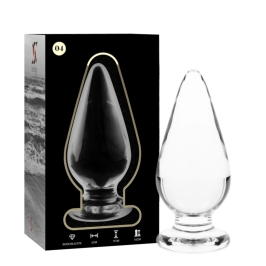Ibiza Nebula Series Model 4 Glass Plug Clear 11cm Borosilicate Wide Base