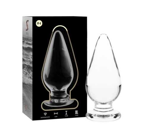 Ibiza Nebula Series Model 4 Glass Plug Clear 11cm Borosilicate Wide Base