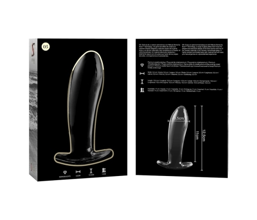 Ibiza Nebula Series Model 5 Glass Intimate Plug Clear 12.5cm O3.5cm