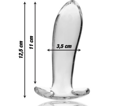 Ibiza Nebula Series Model 5 Glass Intimate Plug Clear 12.5cm O3.5cm