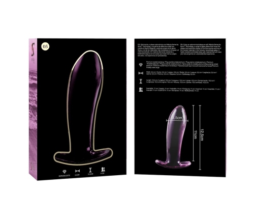 Ibiza Nebula Series Model 5 Pink Glass Intimate Plug 12.5 cm x 3.5 cm