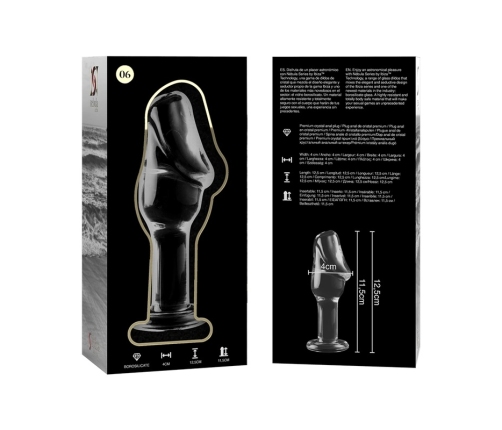 Ibiza Nebula Series Model 6 Intimate Glass Plug Clear 12.5cm O4cm