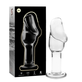 Ibiza Nebula Series Model 6 Intimate Glass Plug Clear 12.5cm O4cm