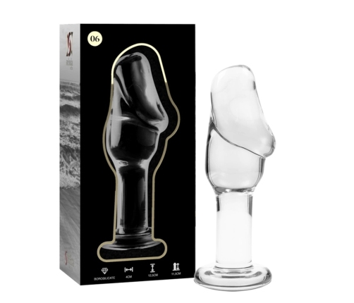 Ibiza Nebula Series Model 6 Intimate Glass Plug Clear 12.5cm O4cm