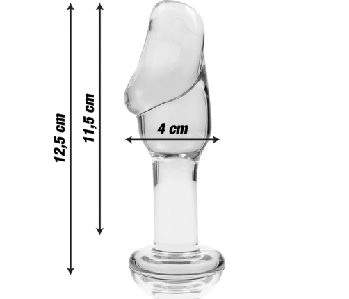 Ibiza Nebula Series Model 6 Intimate Glass Plug Clear 12.5cm O4cm
