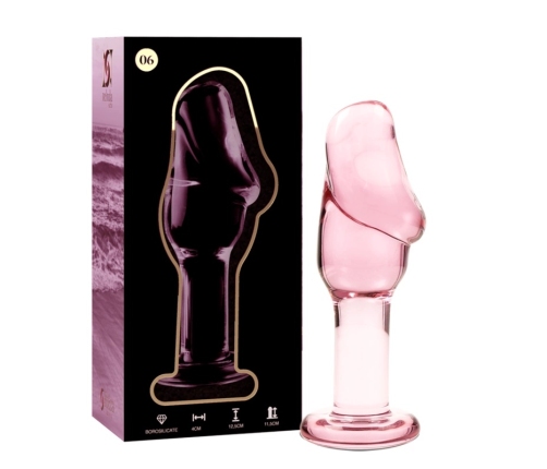 Ibiza Nebula Series Model 6 Intimate Glass Plug Pink 12.5 cm Borosilicate