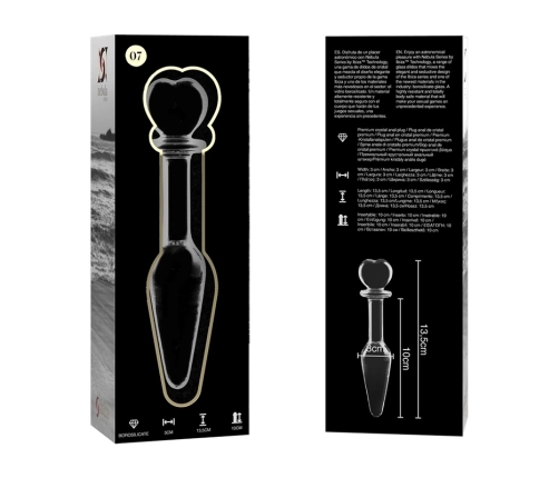 Ibiza Nebula Series Model 7 Intimate Glass Plug Clear 13.5cm x 3cm