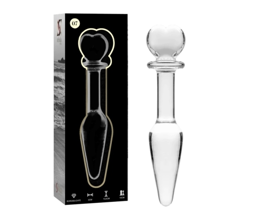 Ibiza Nebula Series Model 7 Intimate Glass Plug Clear 13.5cm x 3cm