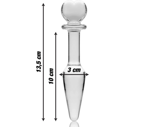 Ibiza Nebula Series Model 7 Intimate Glass Plug Clear 13.5cm x 3cm