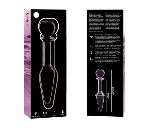 Ibiza Nebula Series Model 7 Intimate Plug Borosilicate Glass Pink 13.5cm