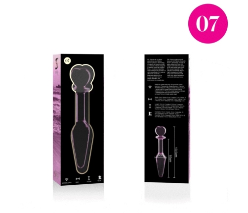 Ibiza Nebula Series Model 7 Intimate Plug Borosilicate Glass Pink 13.5cm