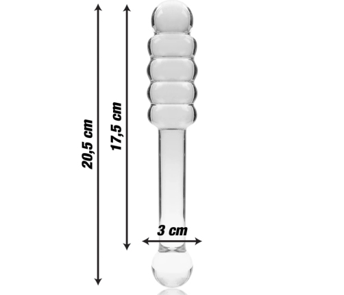 NEBULA SERIES BY IBIZA - MODELO 20 DILDO CRISTAL TRANSPARENTE 20.5 CM -O- 3 CM