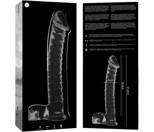NEBULA SERIES BY IBIZA - MODELO 23 DILDO CRISTAL TRANSPARENTE 21.5 CM -O- 4 CM