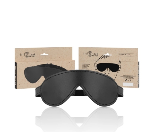 INTENSE FETISH Vegan Leather Sleep Mask Adjustable Ergonomic Black