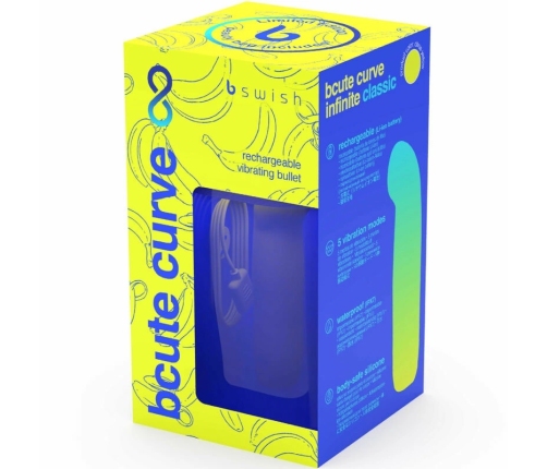 B SWISH BCUTE Curve Infinity Classic Rechargeable Silicone Yellow 10cm