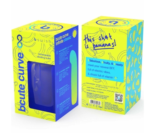 B SWISH BCUTE Curve Infinity Classic Rechargeable Silicone Yellow 10cm