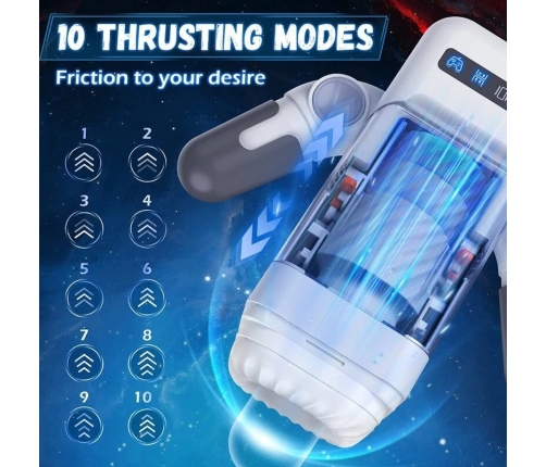 GAME CUP - MASTURBADOR MASCULINO CON VIBRACIÓN Y FUNCIÓN CALOR CON SOPORTE PARA MÓVILES - NEGRO