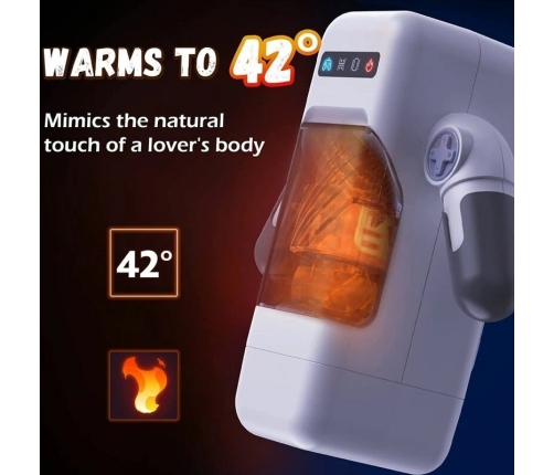 GAME CUP - MASTURBADOR MASCULINO CON VIBRACIÓN Y FUNCIÓN CALOR CON SOPORTE PARA MÓVILES - NEGRO