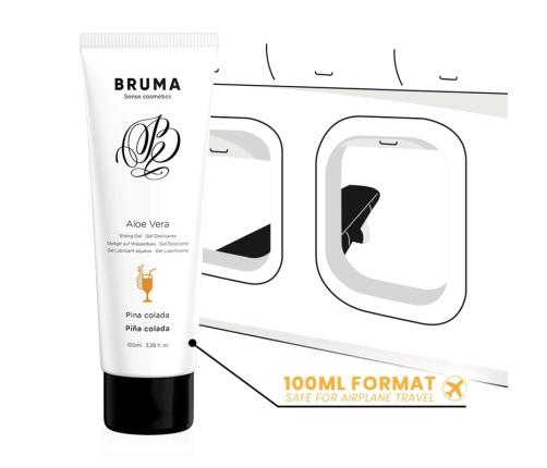 BRUMA Aloe Vera Sliding Gel Pina Colada Scent 100ml - Hydrating Water-Based Formula