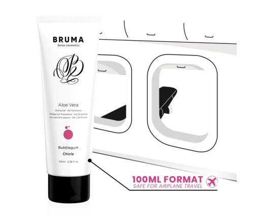 BRUMA Aloe Vera Water-Based Glide Gel Bubblegum 100ml - Hydrating Formula